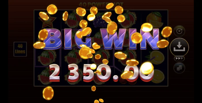 Duża wygrana w 40 Power Hot Coin Boost